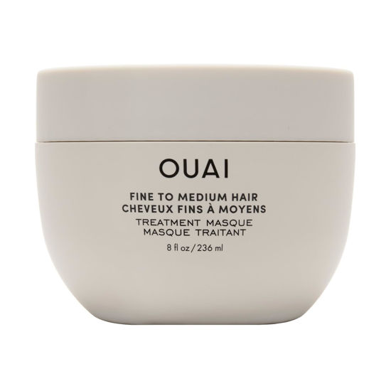 Picture of OUAI Fine to Medium Hair Treatment Masque - Hair Mask for Hair Repair, Hydration and Shine - With Shea Butter, Keratin and Panthenol - Paraben, Phthalate and Sulfate Free Hair Care (8 Fl Oz)