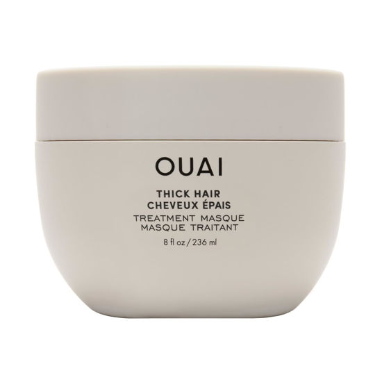 Picture of OUAI Thick Hair Mask - Hair Treatment Masque with Almond Oil, Olive Oil, & Hydrolyzed Keratin to Restore Damaged Hair - Phthalate & Paraben Free Hair Masque (8 fl oz)