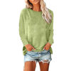 Picture of Women's Tunic Tops 2023 Trendy Raglan Long Sleeves T-Shirts Solid Color/Christmas Graphic Tees Sweatshirts Pullover Hot Style Green Small