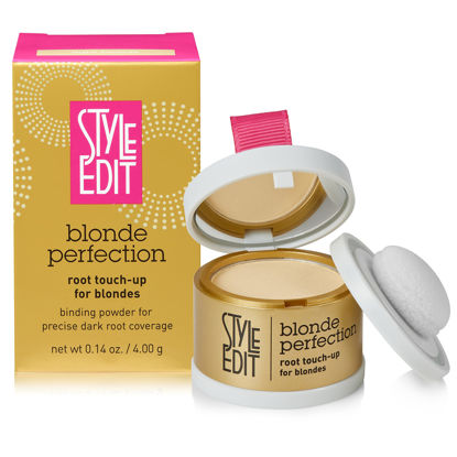 Picture of Root Touch Up Powder by Style Edit | Temporary Hair Color for Light Blonde, Dark Roots, Highlights, and Grays | Mineral Infused Concealer for Thinning Hair and Hairline | 0.14 oz.