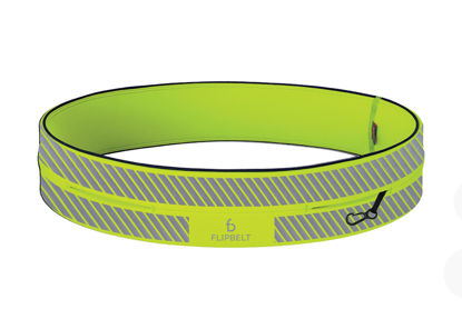 Picture of FlipBelt Reflective Running Belt Reflective Neon Yellow, Small