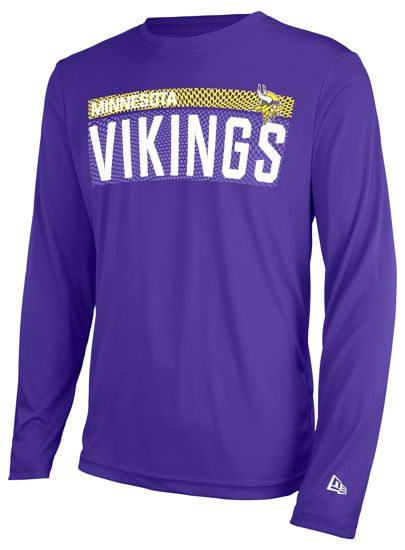 Picture of New Era mens NFL Measured Dri-Tek Long Sleeve Pro Football Tagless T-Shirt, Minnesota Vikings Purple, XX-Large