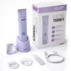 Picture of OLOV Bikini Trimmer for Women - Wet/Dry Electric Body Shaver Groomer, Replaceable Ceramic Blade Heads, Face Hair Remover Head & USB Recharge Dock, Waterproof Hygiene Razor, Purple