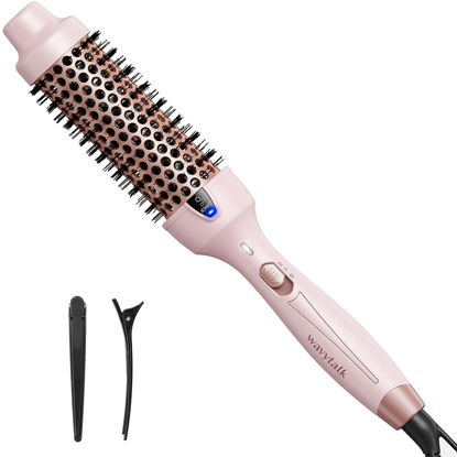 Picture of Wavytalk Thermal Brush, 1 1/2 Inch Ionic Heated Round Brush Creates Blowout Look, Thermal Round Brush Makes Hair Shinier & Smoother, Dual Voltage, Easy to Use (Pink)