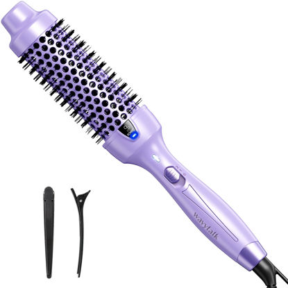 Picture of Wavytalk Thermal Brush, 1.5 Inch Ionic Heated Round Brush Creates Blowout Look, Thermal Round Brush Effortlessly Achieves Gorgeous Curls, Dual Voltage (Purple)