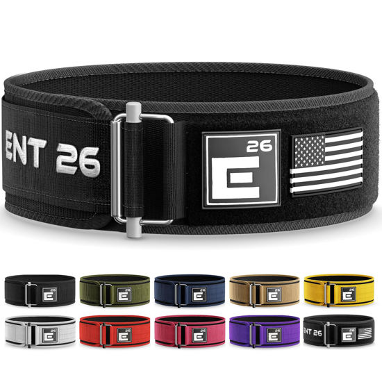 Picture of Self-Locking Weight Lifting Belt - Premium Weightlifting Belt for Serious Functional Fitness, Power Lifting, and Olympic Lifting Athletes - Training Belts for Men and Women (Small, Black Custom Patch)