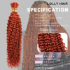 Picture of Human Braiding Hair 100g 16 Inch Deep Water Wave Bulk Human Hair for Braiding No Weft 10A Brazilian Virgin Curly Human Hair Extensions for Boho Braids Wet and Wavy Ginger Human Hair Braiding Hair