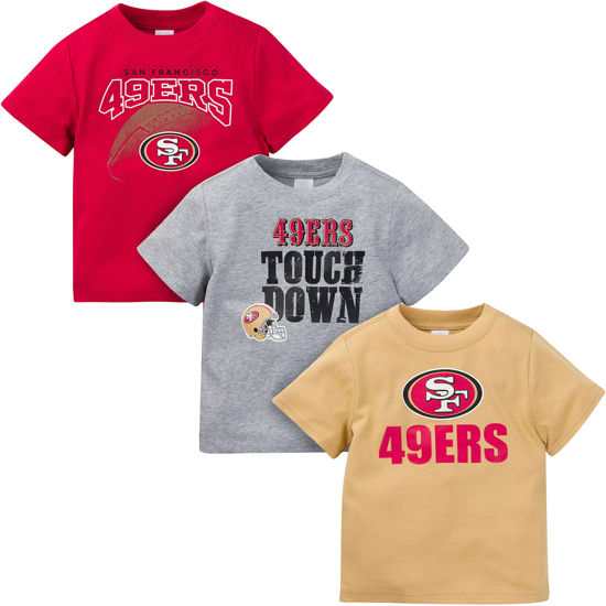 Picture of Gerber Unisex Baby NFL 3 Pack Short Sleeve Fan Tee Shirt, Team Color, 4T