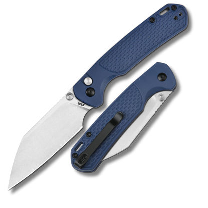 Picture of CJRB Pyrite-Light Pocket Knife, Folding Knife with 3.34'' AR-RPM9 Steel Blade EDC Knife with Pocket Clip, Pocket Knife for Men Women Sharp Camping Hiking Survival J1945 Blue Stonewash