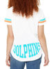 Picture of Ultra Game NFL Miami Dolphins Womenss Soft Mesh Jersey Varsity Tee Shirt, White, X-Large