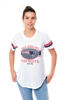 Picture of Ultra Game NFL New England Patriots Womenss Soft Mesh Jersey Varsity Tee Shirt, White, Small