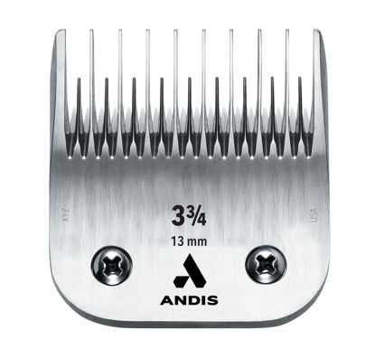 Picture of Andis - 64133, Ultra Edge Detachable Dog Clipper Blade - Comprised of Carbon-Infused Steel, Exclusive Hardening Process with 3-3/4-Inch Skip Tooth - for AGC, BDC Series - 1/2-Inch Cut Length, Chrome