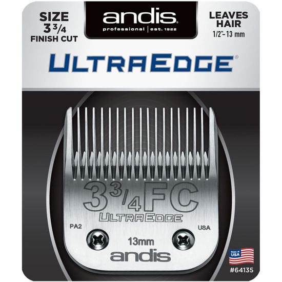 Picture of Andis Carbon-Infused Steel UltraEdge Dog Clipper Blade, Size-3-3/4 FC, 1/2-Inch Cut Length (64135)