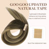 Picture of GOO GOO Tape in Hair Extensions Human Hair, 4/27/4 Balayage Chocolate Brown to Caramel Blonde, 10inch 60g 40pcs, Thick Ends Straight Seamless Tape in, Invisible Tape in Hair Extensions Human Hair