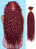 Picture of Burgundy Braiding Hair 100g 16 Inch Deep Water Wave 2 Bundle Bulk Human Hair for Braiding 10A Brazilian Virgin Auburn Curly Human Hair Extensions for Boho Braids Wet and Wavy 99J Red Braiding Hair