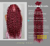 Picture of Human Braiding Hair 100g 16 Inch Deep Water Wave Bulk Human Hair for Braiding No Weft 10A Brazilian Virgin Curly Human Hair Extensions for Boho Braids Wet and Wavy 99J Red Burgundy Braiding Hair