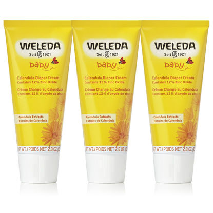 Picture of Weleda Baby Calendula Diaper Cream, 2.8 Fluid Ounce (Pack of 3), Plant Rich Protection with Calendula, Chamomile, Sweet Almond Oil, Lanolin and Zinc Oxide