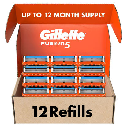 Picture of Gillette Fusion5 Mens Razor Blade Refills, 12 Count, Lubrastrip for a More Comfortable Shave