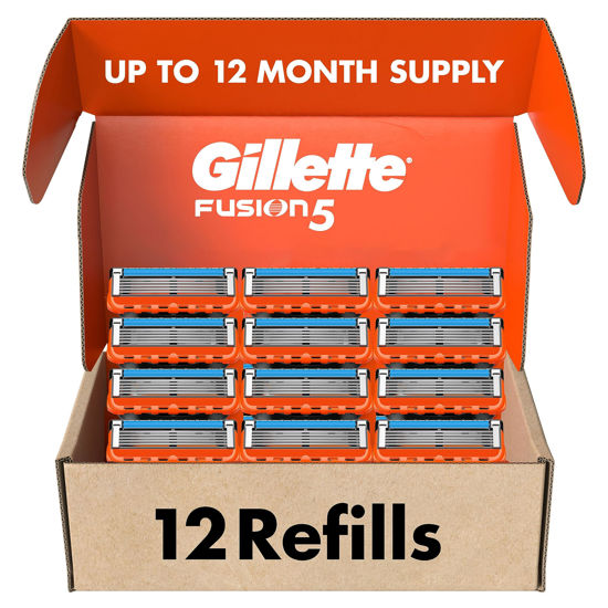 Picture of Gillette Fusion5 Mens Razor Blade Refills, 12 Count, Lubrastrip for a More Comfortable Shave