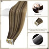 Picture of Full Shine Injected Tape in Hair Extensions Machine Virgin Tape in Extensions Color BM Brown Seamless Invisible Hair Extensions Tape in 20 Inch Injection Tape ins Human Hair Extensions 12.5Gram 5Pcs