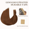 Picture of GOO GOO Tape in Hair Extensions Human Hair, 350 Copper, 14inch 50g 20pcs, Thick Ends Straight Seamless Tape in, Invisible Tape in Hair Extensions Human Hair