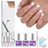 Picture of btartboxnails XCOATTIPS French Tip Nails - Long Square Nail Tips with Nail Gel, French Protecing Duo, Nail Lamp, All in One Soft Gel French Tip Press on Nails Gel Extension