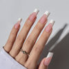 Picture of btartboxnails XCOATTIPS French Tip Nails - Long Square Nail Tips with Nail Gel, French Protecing Duo, Nail Lamp, All in One Soft Gel French Tip Press on Nails Gel Extension