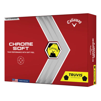 Picture of Callaway Golf 2022 Chrome Soft Golf Balls, Yellow/Black Truvis