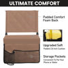 Picture of Sheenive Stadium Seats with Back Support, Portable, Lightweight, Foldable, 17.1 x 13.5 Inches, Khaki, Foam Cushion, Rubber