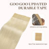 Picture of GOO GOO Tape in Hair Extensions Human Hair, 60A Platinum Blonde, 14inch 50g 20pcs, Thick Ends Straight Seamless Tape in, Invisible Tape in Hair Extensions Human Hair