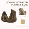 Picture of GOO GOO Tape in Hair Extensions Human Hair, 4D/14/5B Brunette Balayage, 10inch 60g 40pcs, Thick Ends Straight Seamless Tape in, Invisible Tape in Hair Extensions Human Hair