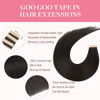 Picture of GOO GOO Tape in Hair Extensions Human Hair, 2 Dark Brown, 10inch 60g 40pcs, Thick Ends Straight Seamless Tape in, Invisible Tape in Hair Extensions Human Hair