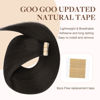 Picture of GOO GOO Tape in Hair Extensions Human Hair, 2 Dark Brown, 10inch 60g 40pcs, Thick Ends Straight Seamless Tape in, Invisible Tape in Hair Extensions Human Hair