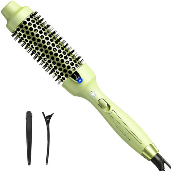 Picture of Wavytalk Thermal Brush, 1 1/2 Inch Ionic Heated Round Brush Creates Blowout Look, Thermal Round Brush Makes Hair Shinier & Smoother, Dual Voltage, Easy to Use (Green)