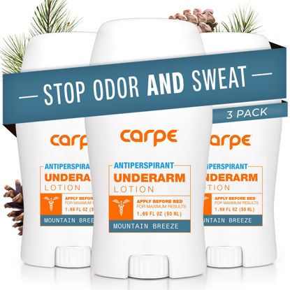 Picture of Carpe Underarm Antiperspirant and Deodorant, Clinical strength with Mountain Breeze scent, Combat excessive sweating Stay fresh and dry, Great for hyperhidrosis (Pack of 3)