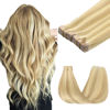 Picture of GOO GOO Tape in Hair Extensions Human Hair, 18D/22F Dirty Blonde Highlights, 10inch 60g 40pcs, Thick Ends Straight Seamless Tape in, Invisible Tape in Hair Extensions Human Hair