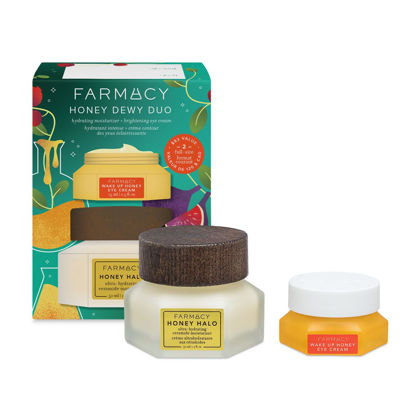 Picture of Farmacy Ceramide Face Moisturizer + Brightening Eye Cream - Honey Dewy Duo Skincare Set to Hydrate, Soothe + Restore Skin - Enriched with Potent Plant-Based Ceramides + Buckwheat Honey (2 Count)