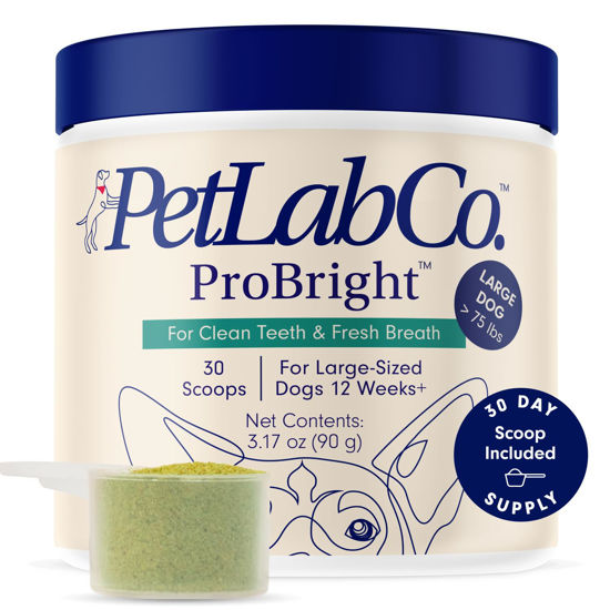 Picture of PetLab Co. ProBright Dental Powder - Dog Teeth Cleaning Made Easy - Plaque & Bad Breath - Formulated for Large Dogs