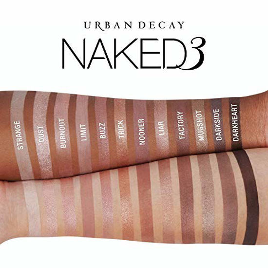 Picture of Urban Decay Naked3 Eyeshadow Palette, 12 Versatile Rosy Neutral Shades for Every Day - Ultra-Blendable, Rich Colors with Velvety Texture - Set Includes Mirror & Double-Ended Makeup Brush