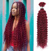 Picture of Human Braiding Hair 100g 20 Inch Deep Wave Bulk Human Hair for Braiding No Weft 10A Brazilian Virgin Curly Human Hair Extensions for Boho Braids Wet and Wavy 99J Red Burgundy Braiding Hair