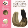 Picture of GOO GOO Tape in Hair Extensions Human Hair, 2/6/18 Balayage Brown to Dirty Blonde, 10inch 60g 40pcs, Thick Ends Straight Seamless Tape in, Invisible Tape in Hair Extensions Human Hair