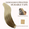 Picture of GOO GOO Tape in Hair Extensions Human Hair, 9/60 Balayage Ash Brown to Platinum Blonde,10inch 60g 40pcs, Thick Ends Straight Seamless Tape in, Invisible Tape in Hair Extensions Human Hair