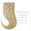 Picture of WENNALIFE Clip in Hair Extensions, 70g 18 Inch Caramel Blonde Mixed Bleach Blonde Hair Extensions Real Human Hair Short Remy Clip in Hair Extensions Virgin Human Hair Double Weft for Women