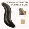 Picture of GOO GOO Tape in Hair Extensions Human Hair, 1B/16/1B Balayage Natural Black to Light Blonde, 10inch 60g 40pcs, Thick Ends Straight Seamless Tape in, Invisible Tape in Hair Extensions Human Hair