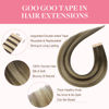 Picture of GOO GOO Tape in Hair Extensions Human Hair, 4/26/4 Balayage Chocolate Brown to Honey Blonde, 10inch 60g 40pcs, Thick Ends Straight Seamless Tape in, Invisible Tape in Hair Extensions Human Hair