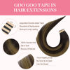 Picture of GOO GOO Tape in Hair Extensions Human Hair, 2/6/2 Balayage Dark Brown to Chestnut Brown, 10inch 60g 40pcs, Thick Ends Straight Seamless Tape in, Invisible Tape in Hair Extensions Human Hair