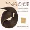 Picture of GOO GOO Tape in Hair Extensions Human Hair, 4A Chocolate Brown, 10inch 60g 40pcs, Thick Ends Straight Seamless Tape in, Invisible Tape in Hair Extensions Human Hair