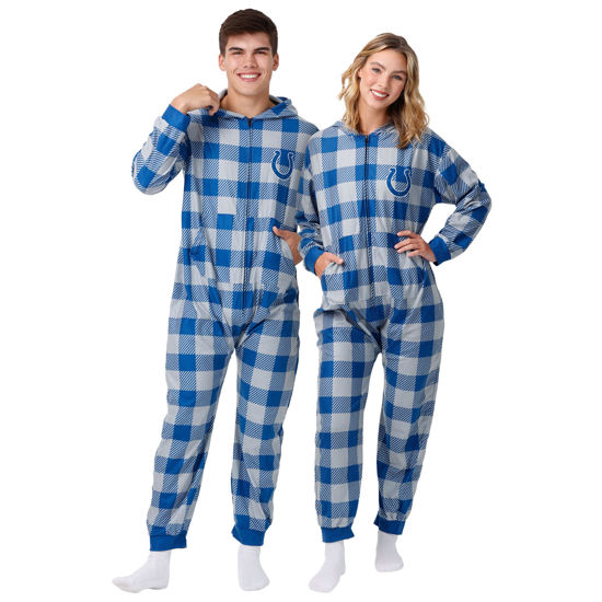 Picture of FOCO Indianapolis Colts NFL Plaid One Piece Pajamas - M