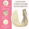 Picture of GOO GOO Tape in Hair Extensions Human Hair, 17/22/60 Balayage Ash Blonde to Golden Blonde and Platinum B, 10inch 60g 40pcs, Thick Ends Straight Seamless, Invisible Tape in Hair Extensions Human Hair