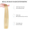 Picture of DOORES Human Hair Extensions, Drity Blonde Mixed Platinum Blonde 20pcs 50g 18 Inch, Tape in Hair Extensions Real Human Hair Seamless Skin Weft Human Hair